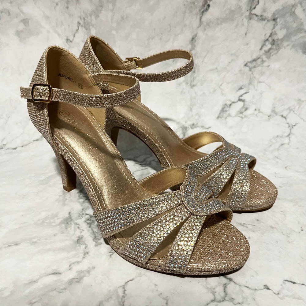 Rhinestone Dress Heel Sandals - Picture 2 of 9